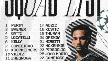 足球直播-尤文vs摩纳哥欧冠名单：伊尔迪兹领衔，戴维、布雷默、孔塞桑在列